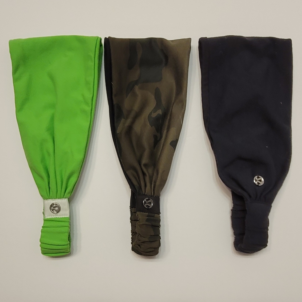 SOLD Lululemon "Nulu" wide reversible headband Bundle